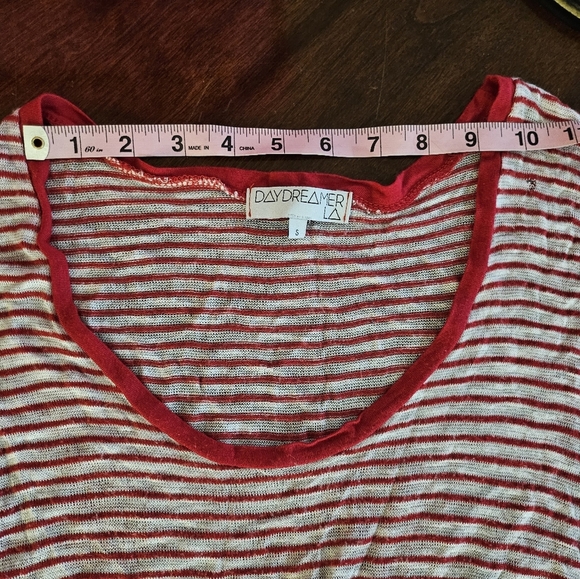 Daydreamer SM Red & White Striped  Crop Top - Picture 10 of 10